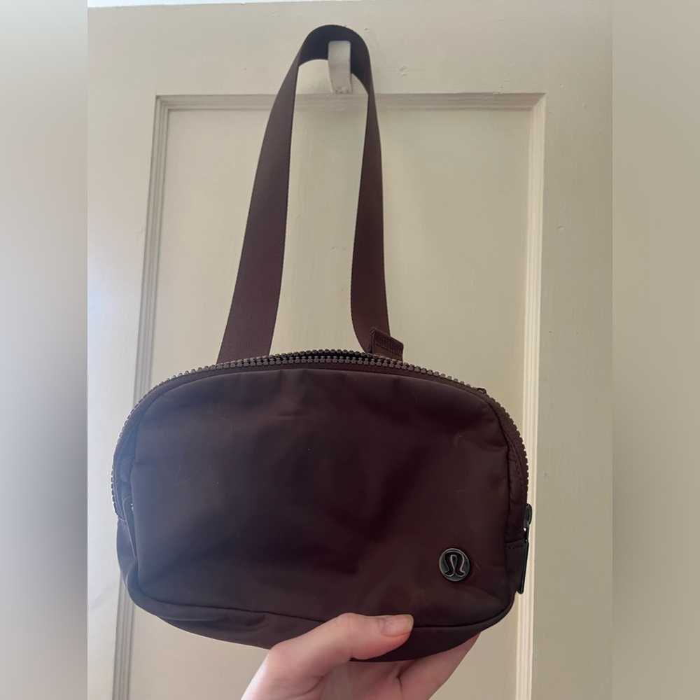 Brown Lululemon belt bag